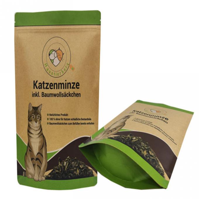 Feuchtigkeitsdicht Kraft Reißverschluss Tasche für Haustiere Lebensmittelverpackung Tasche Rotogravur gedruckt 0
