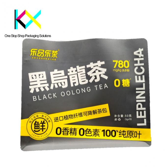 140um 티 페이퍼 포장 가방 지퍼 찢기 틈과 평면 하단 가방 0
