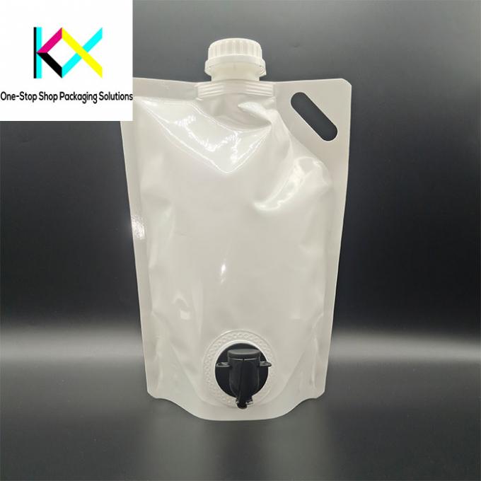 160um Biodegradable Spout Pouch Wine Juice Liquid Coffee Packaging Tap Pouch 0