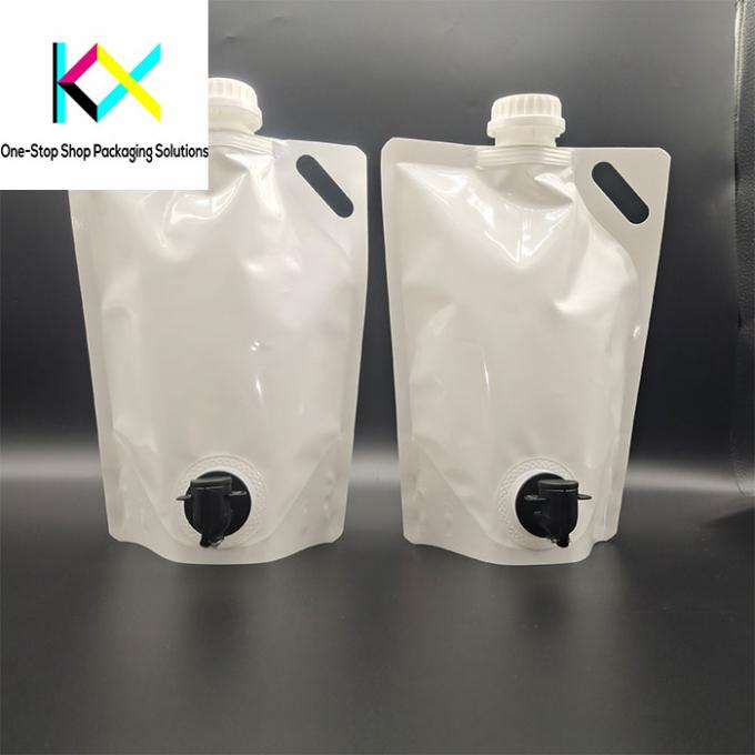 160um Biodegradable Spout Bag Wine Juice Liquid Coffee Packaging Tap Bag 1