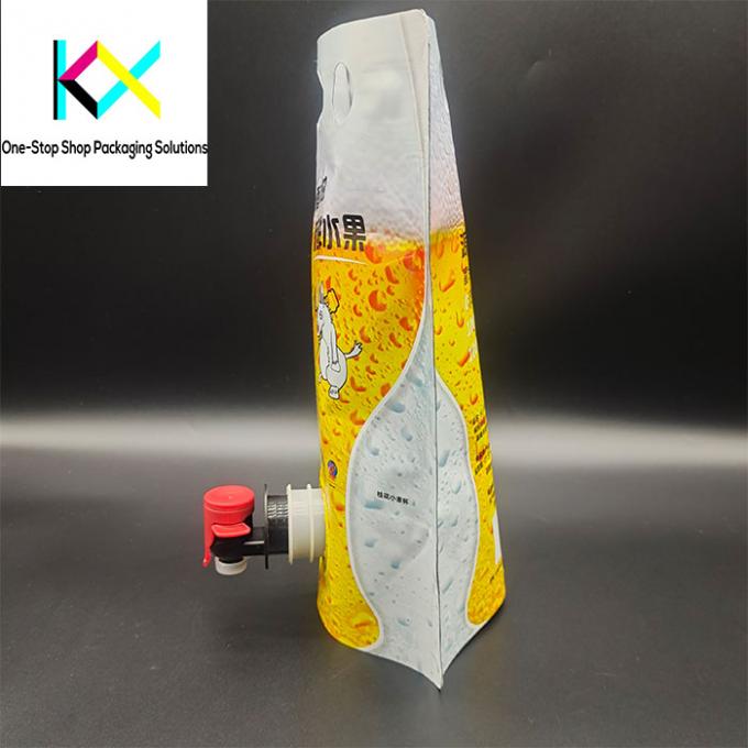 1L Aluminum Foil Beer Liquid Vacuum Packaging Bags Plastic Spout Pouch With Tap 2
