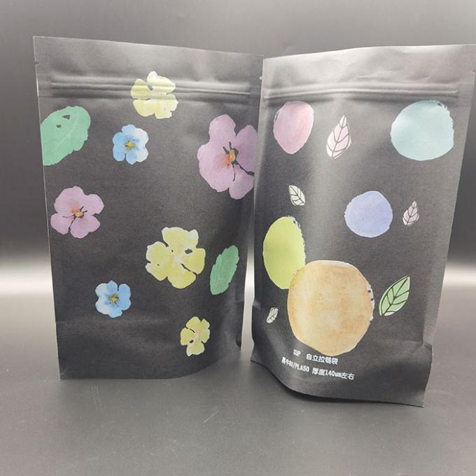 Bolsas de embalaje de papel kraft compostable CMYK Color Bolsas de papel kraft para alimentos 0