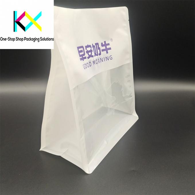 Bolsa de embalagem de pão em papel branco impresso sob medida com impressão flexível de janela 0
