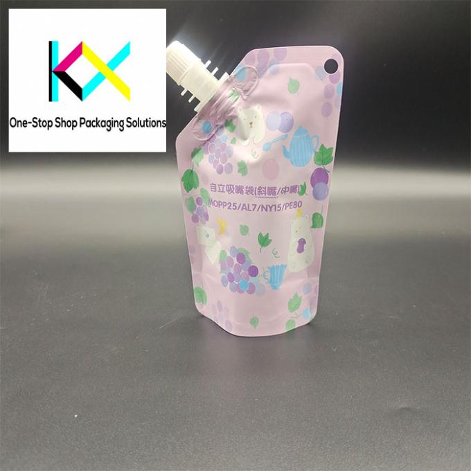100ml 250ml 300ml 500ml 1L Digital Printed Juice Liquid Corner Spout Bag 8.6mm Spout 1
