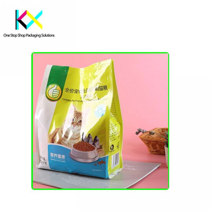 Conveniente fechado com fecho de fecho Flat bottom pouches for pet food packaging bags adotar digital printed 1