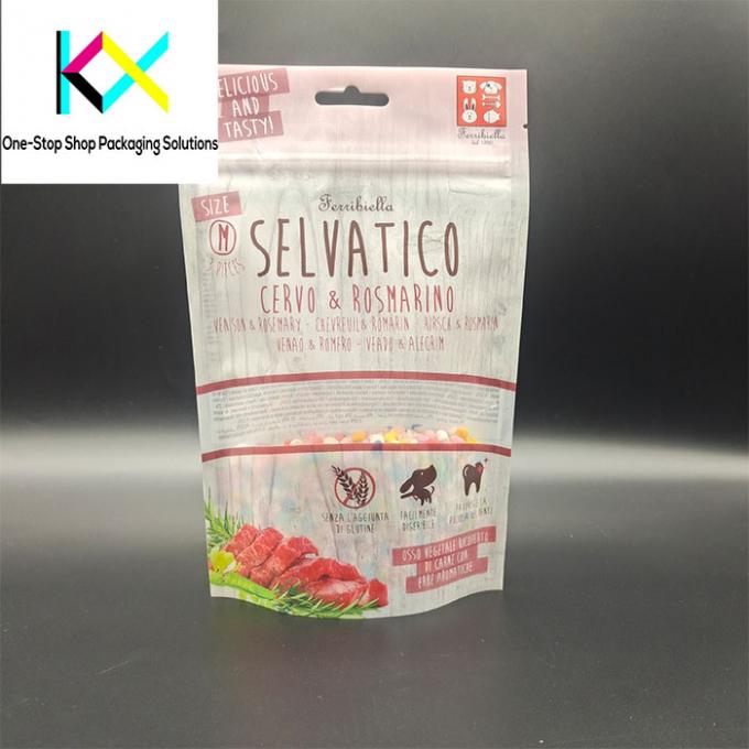 Custom Printed Stand Up Bag Ziplock Laminated Plastic Mylar Untuk Pet Food Packaging Bags 0