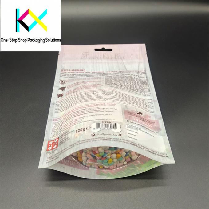 Borsa stampata su misura con sacchetto a chiusura a chiusura a zip laminato in plastica per sacchetti di imballaggio per alimenti per animali domestici 2