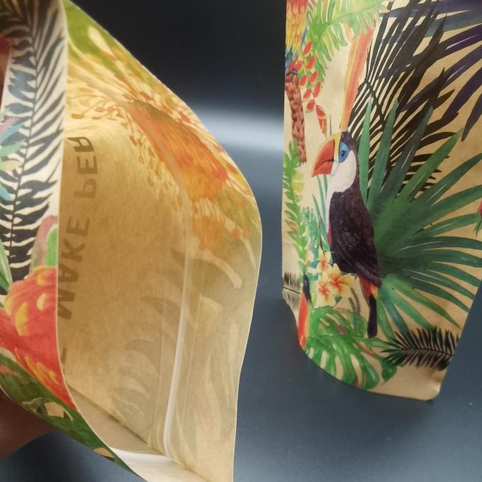 Customized CTP Printing Packaging Bags with Kraft Paper Zipper Tear bags 2