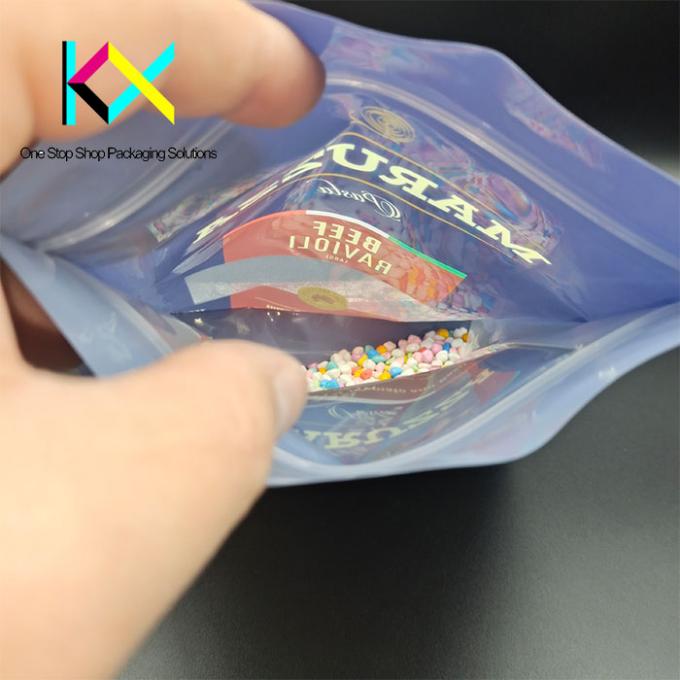 Customized Flat Bottom Stand Up Bags with Zipper and Clear Window for Pet Food 1