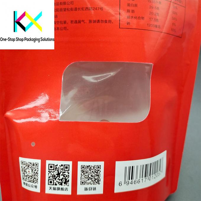 Custom Food Packaging Bags For Food And Snacks Stand Up Pouch With Clear Window 2
