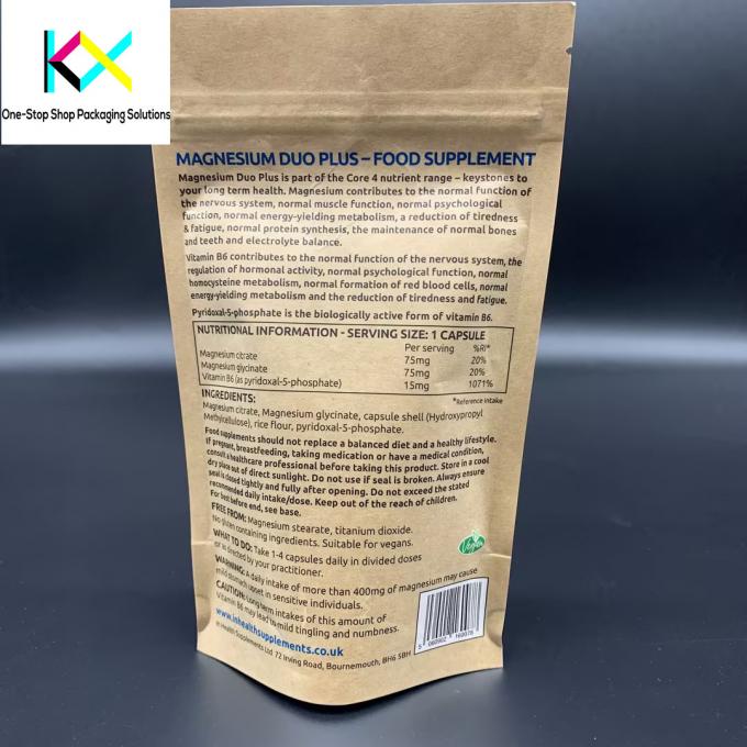 Custom Printed Kraft Paper Bags Digital Printing Pouches for Snacks 1