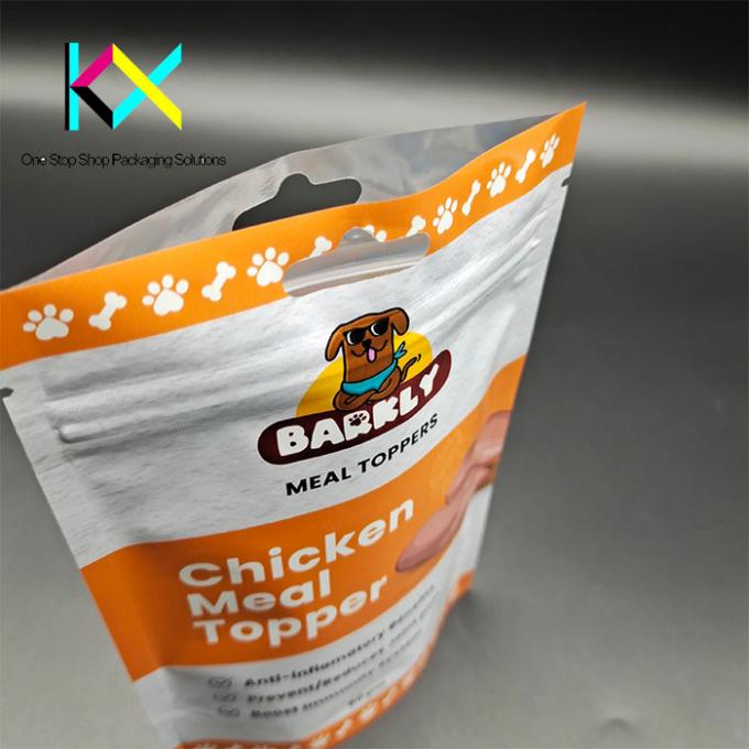 Customizable Pet Food Stand Up Pouch 1-3kg Dog Food Bags Resealable With Hand Hole 2