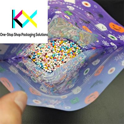 Hộp đóng gói chất lượng thực phẩm chất lỏng đứng lên túi với cửa sổ rõ ràng 120um-140um 1