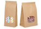 White Kraft Paper Pouch Food Grade Custom Logo Printed With Clear Window For Candy