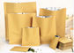 Zip Lock White Kraft Paper Pouch , Stand Up Zipper Pouch Bags With Matte Window