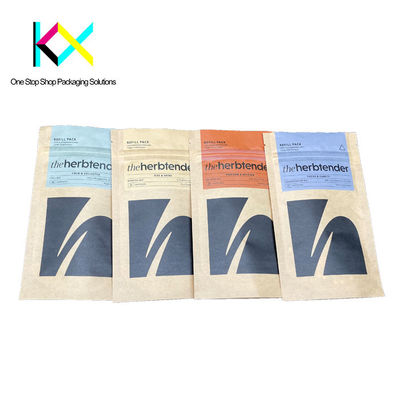 Recyclable Compostable Kraft Pouches Snack Packaging Bags EU Certified