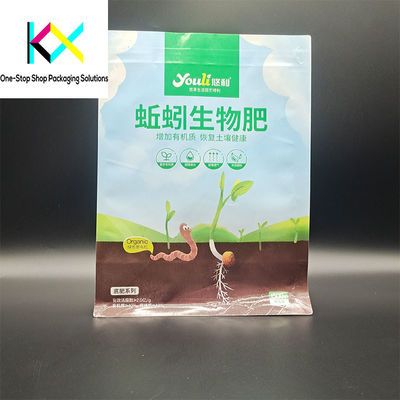 White Kraft Paper Rotogravure Printed Pouches Flat Bottom With Gripseal For Food