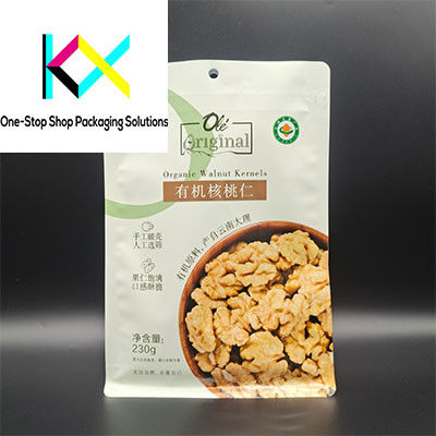 Logo tùy chỉnh túi đáy phẳng túi đứng lên với khóa khóa